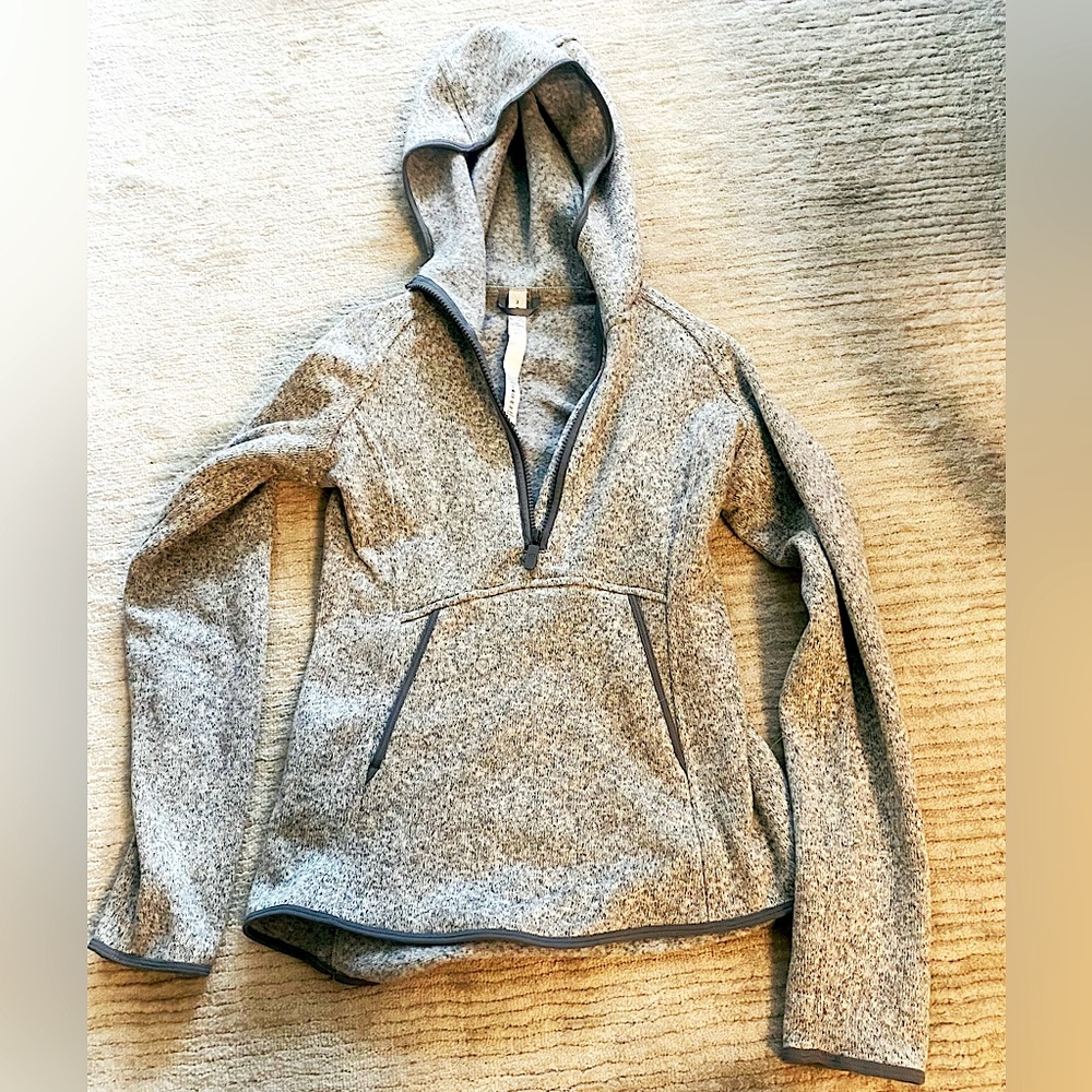Lululemon marled grey 1/4 zip hoodie